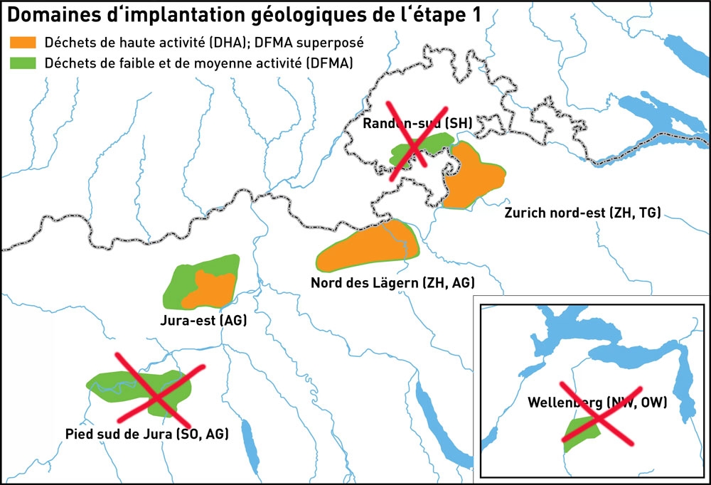 Carte des domaines d’implantation