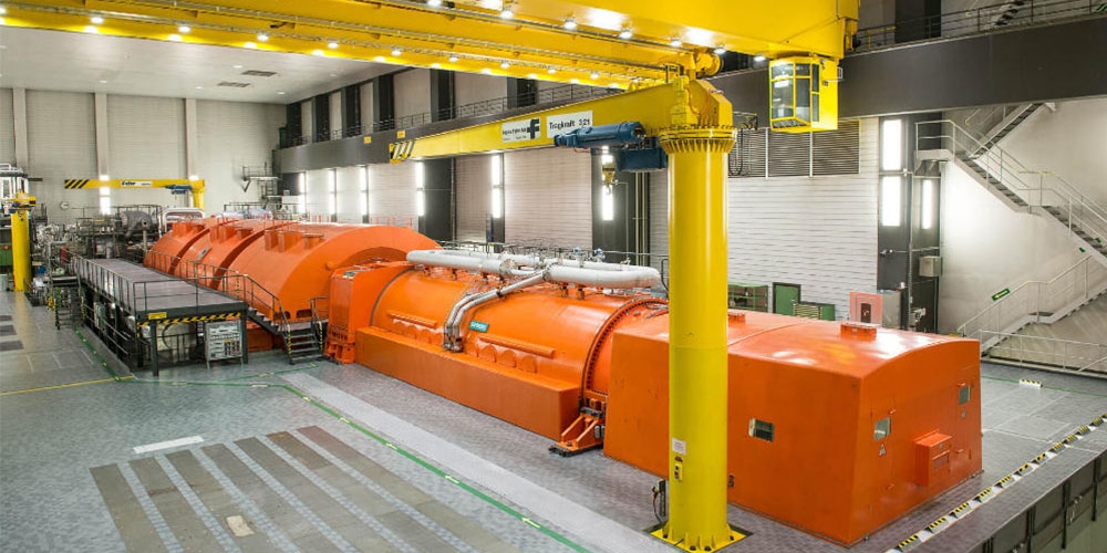 La salle des machines de la centrale nucléaire de Gösgen.