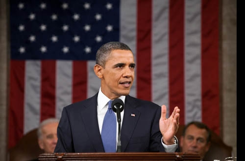 Barack Obama dans son Discours sur l&#39;état de l&#39;Union: «Nous allons investir dans la recherche biomédicale, dans la technologie de l&#39;information et surtout dans les technologies énergétiques propres – des investissements qui renforceront notre sécurité, protégeront notre planète et créeront de nombreux emplois.»