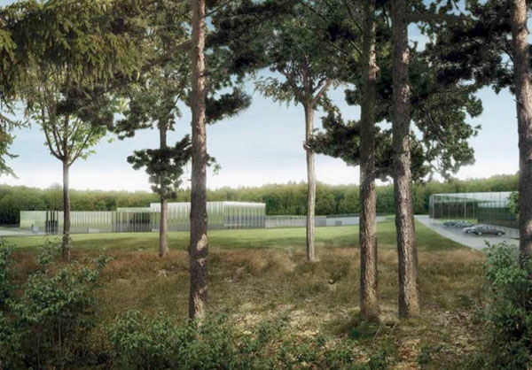 Intégration possible de l’installation de surface dans le paysage (rendu photoréaliste).