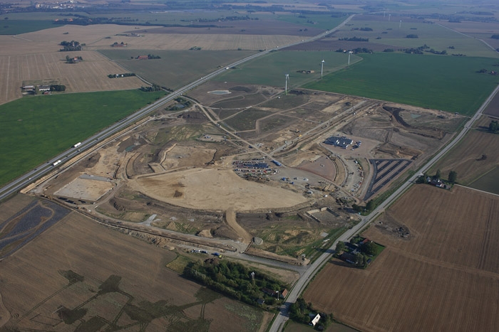 Vue aérienne du chantier de l’ESS.