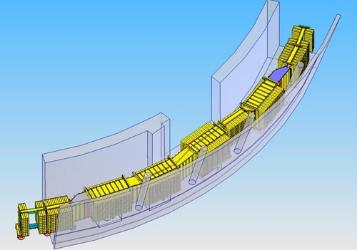 Typische Anordnung von CCI-Filtermodulen im Sumpfbereich des Containments eines Druckwasserreaktors.