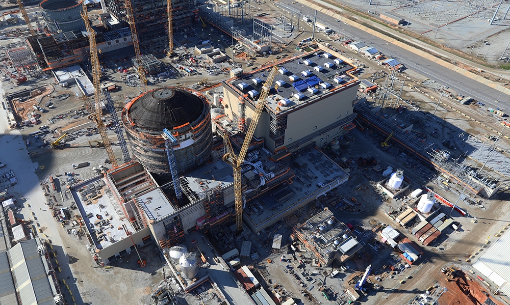 La tranche Vogtle 3, du type AP1000, en février 2020.