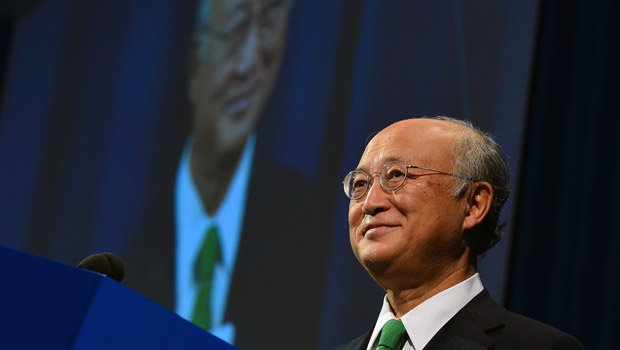 IAEO-Generaldirektor Yukiya Amano stellt bei seiner Eröffnungsrede zur 56. Generalversammlung am 17. September 2012 in Wien die neuen IAEO-Prognosen zur Kernenergie vor.