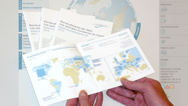 Die Mitglieder des Nuklearforums erhalten die Broschüre «Kernkraftwerke der Welt 2013» mit der Post zugestellt. Zusätzliche Exemplare können bei der Geschäftsstelle oder online bestellt werden.