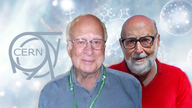 Peter Higgs (links), François Englert und das Cern erhalten den Prinz-von-Asturien-Preis für wissenschaftliche und technische Forschungen 2013.