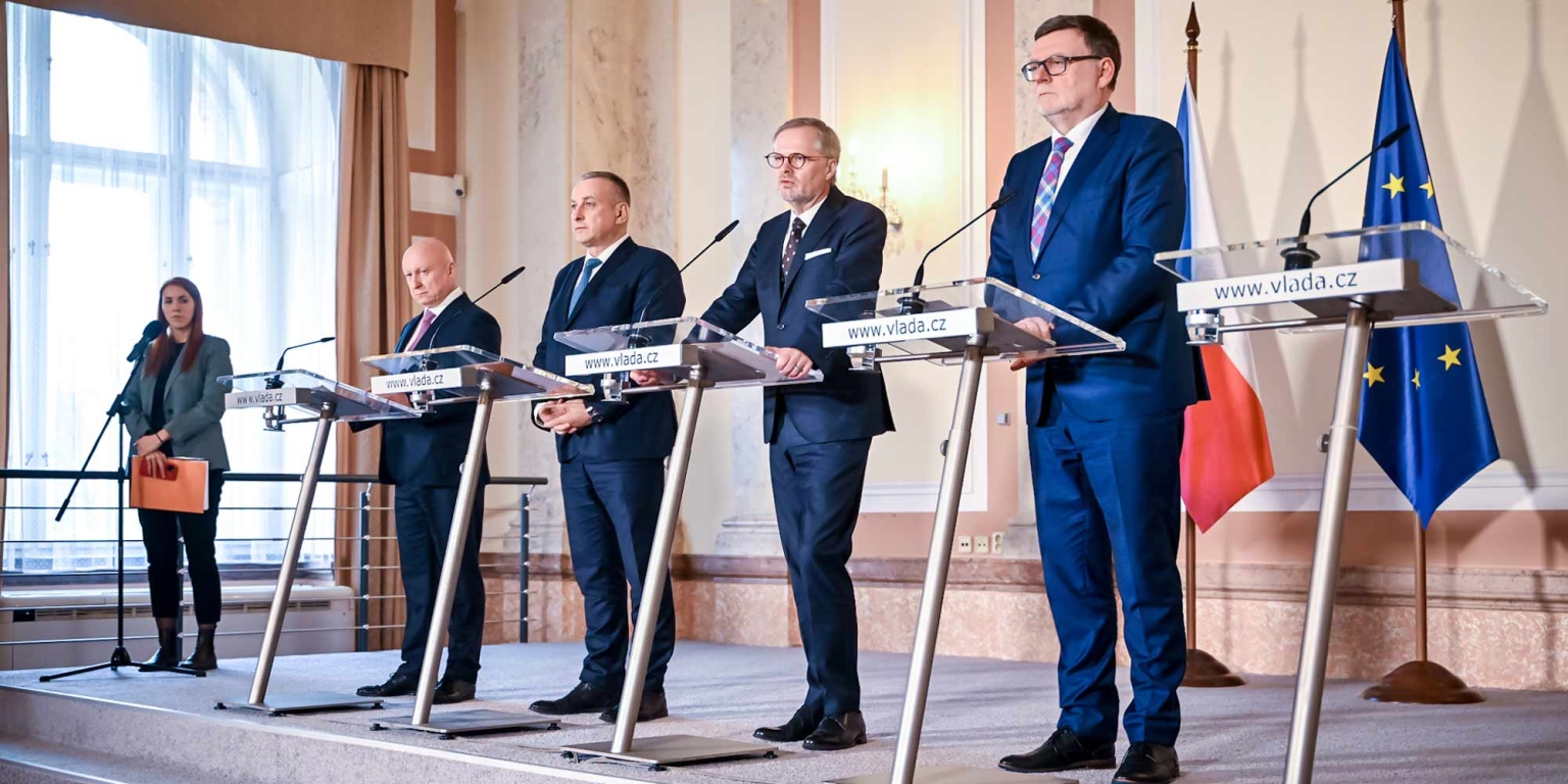 Pressekonferenz der tschechischen Regierung