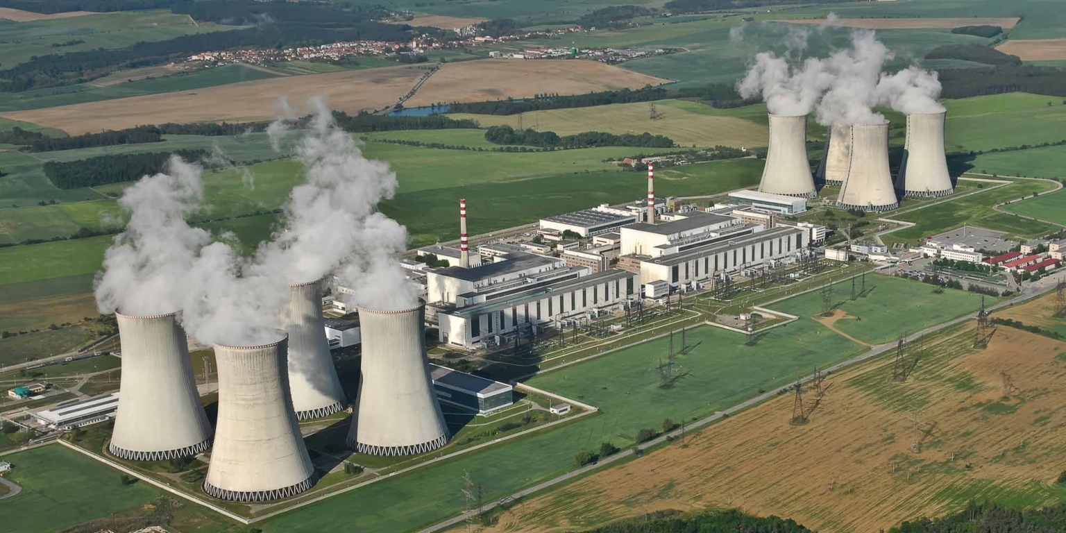 Image aérienne de la centrale nucléaire de Dukovany