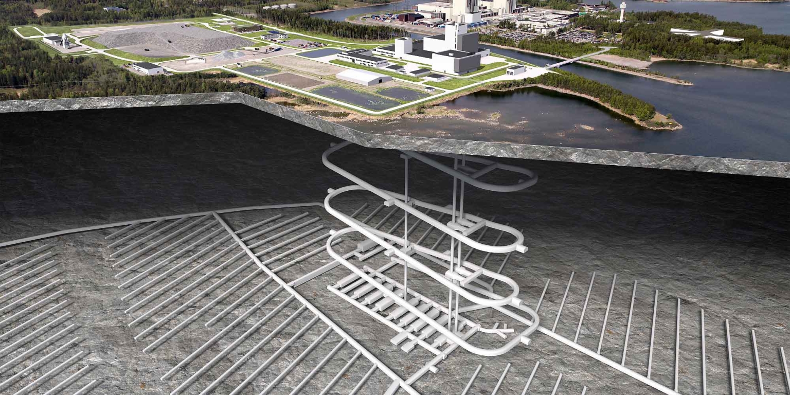 Visualisierung des gesamten künftigen geologischen Tiefenlagers in der Nähe des Kernkraftwerks Forsmark in Ostschweden
