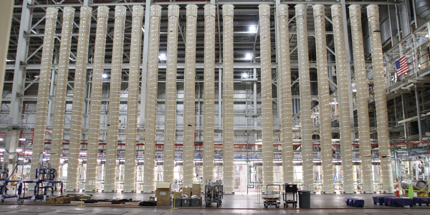 Vue latérale d’une cascade d’Haleu dans l’American Centrifuge Plant.
