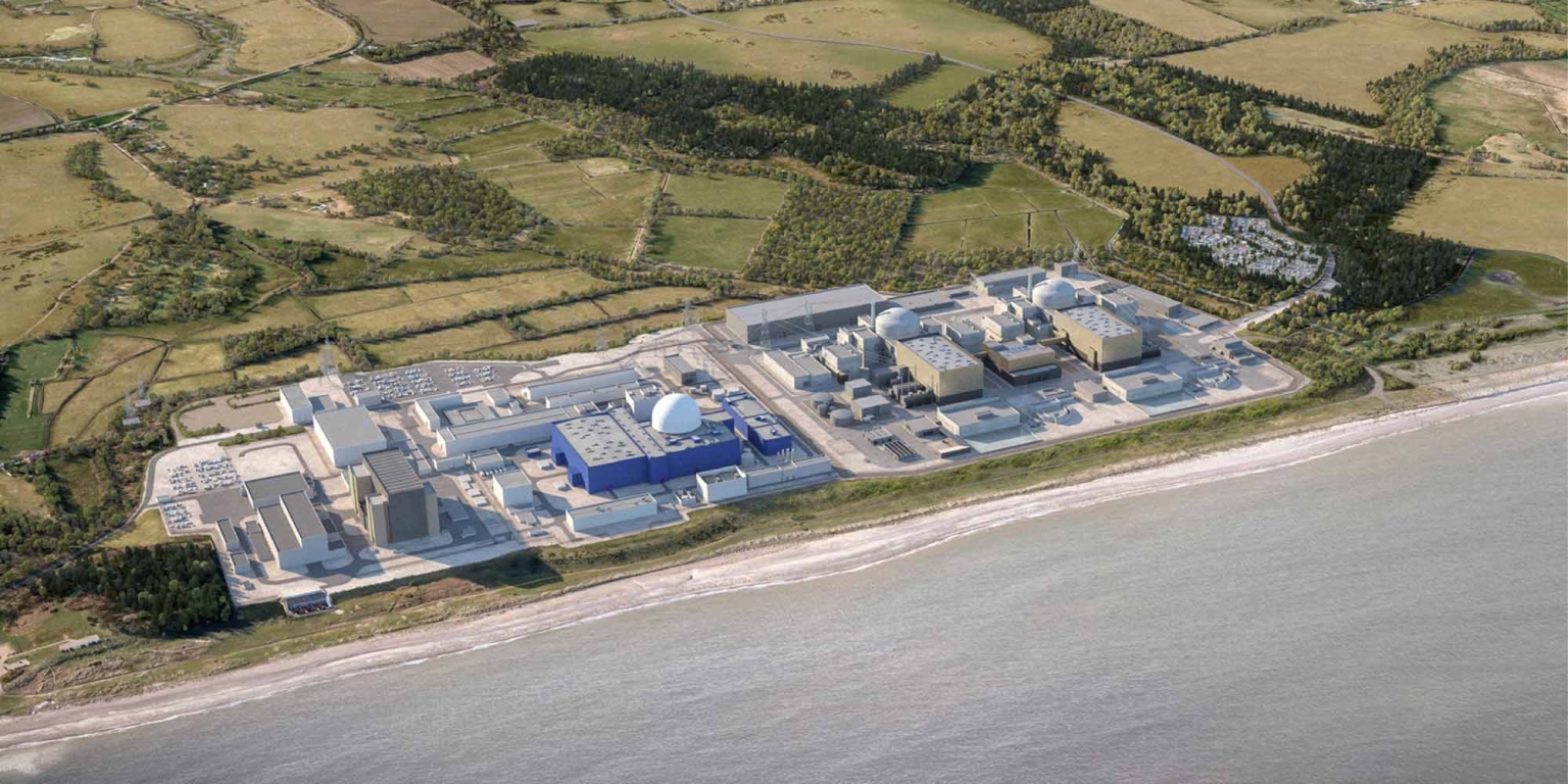 Illustration von Sizewell C an der Küste von Suffolk
