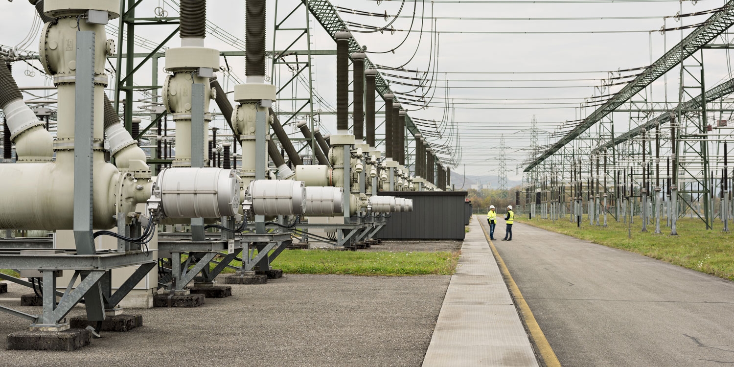 Ausschnitt der 380‑kV‑Freiluftschaltanlage in Laufenburg von Swissgrid