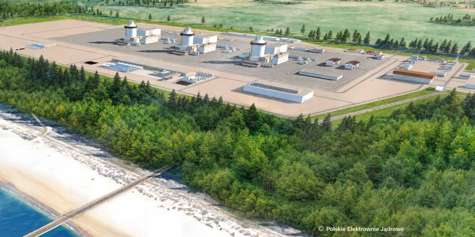 Rendering des ersten Kernkraftwerks Polens in Lubiatowo-Kopalino