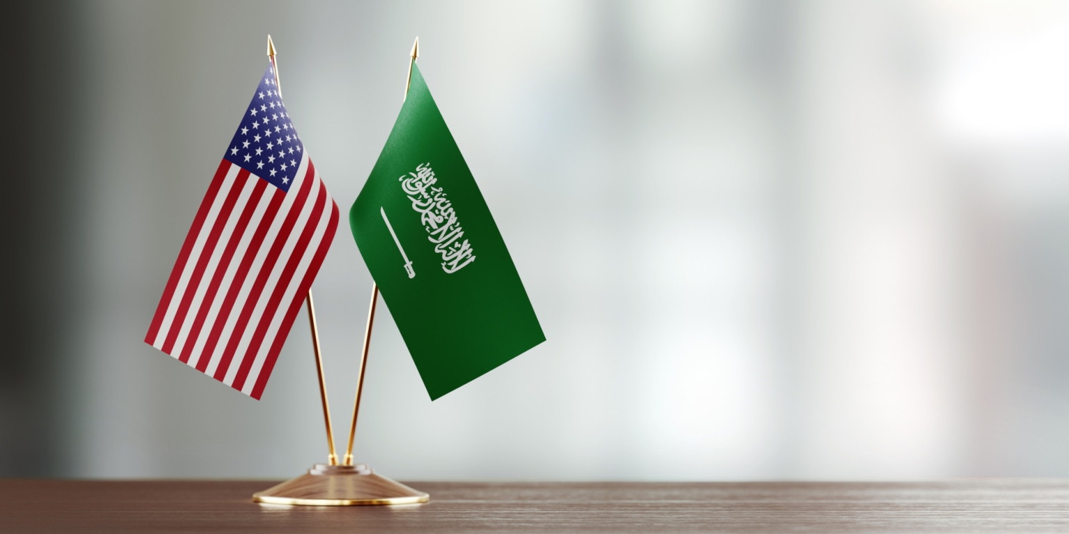 Drapeaux des es États-Unis et de l’Arabie 