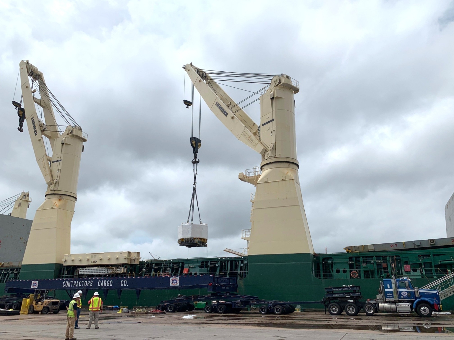 Le module de 110 tonnes a été chargé sur le cargo Ocean Grand le 7 juillet 2021.