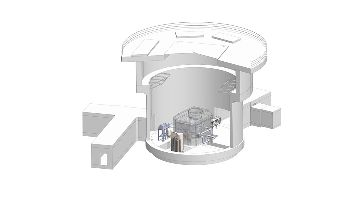 Darstellung des Molten Chloride Reactor Experiment.