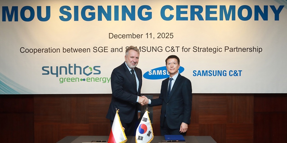 Samsung C&T and Synthos Green Energy signed a memorandum of understanding in Seoul.