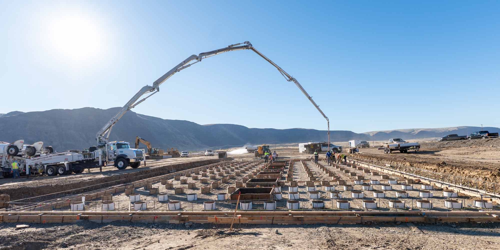 Travaux de bétonnage sur site