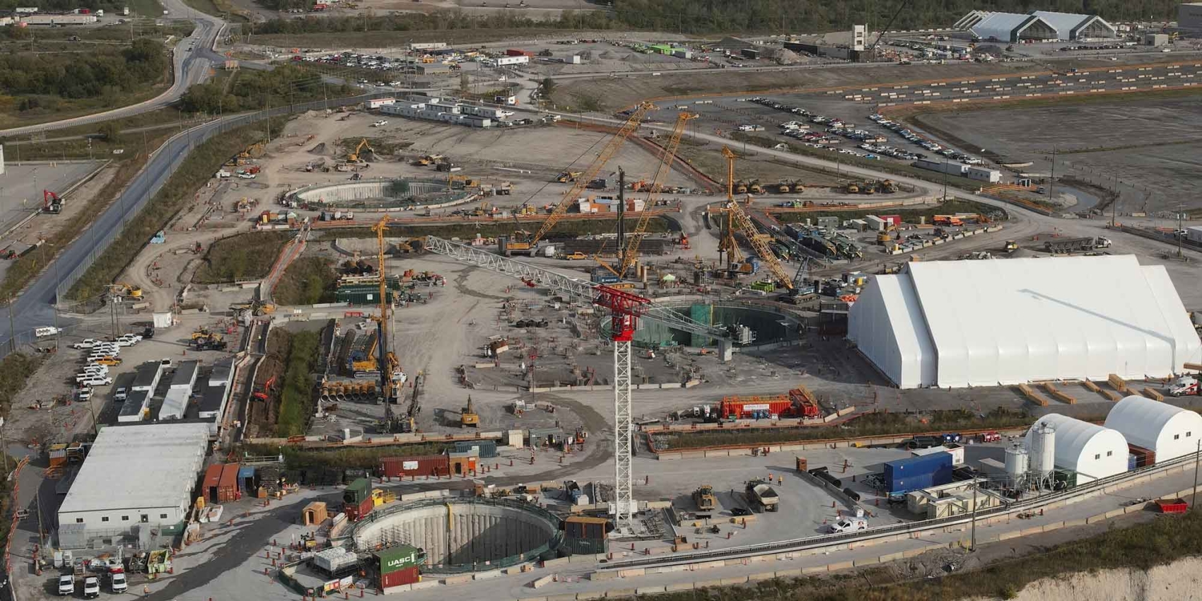 Drohnenaufnahme der Baustelle