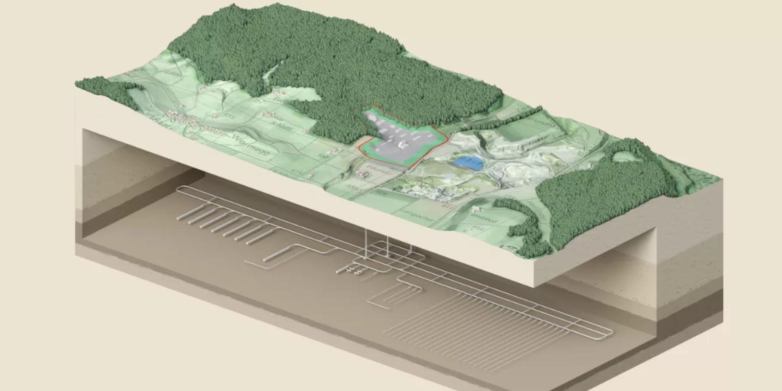 3D-Modell des Tiefenlagers