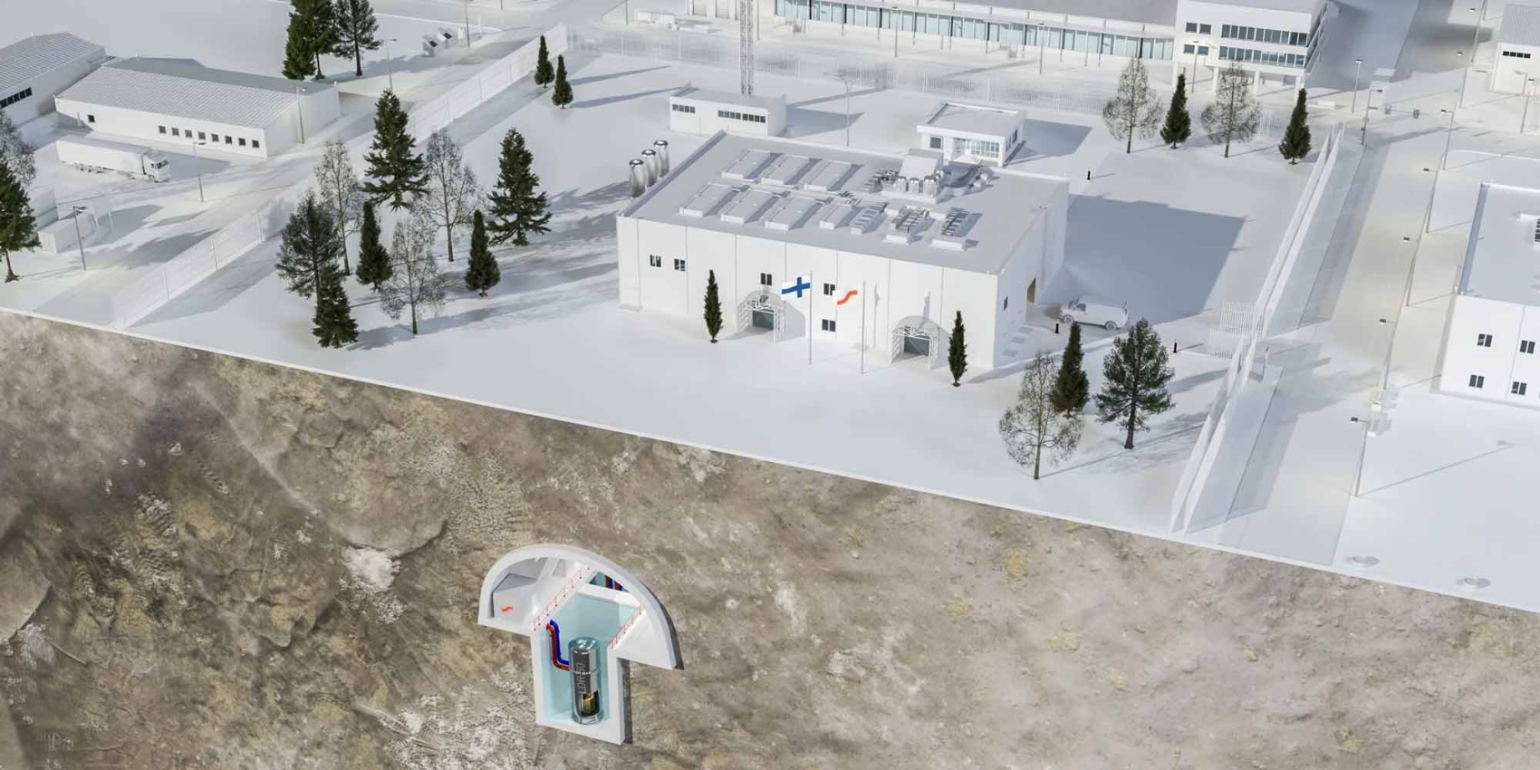 Ansicht der Pilotanlage in der Felskaverne unter dem Erdboden