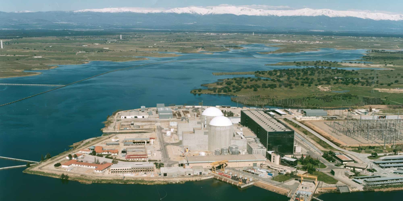Ansicht des spanischen Atomkraftwerks Almaraz