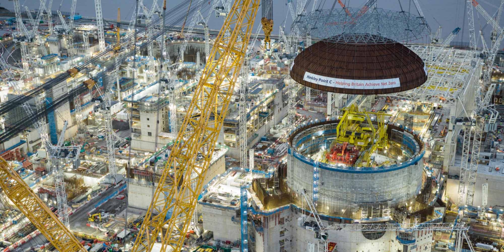 Ansicht der Baustelle von Hinkley Point C.